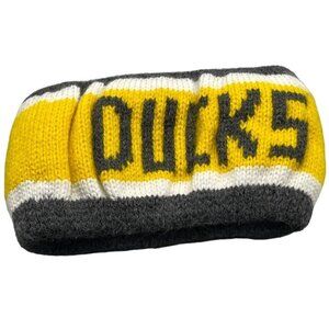 Ducks head band stripes knitted yellow white gray length 4" width 15" READ